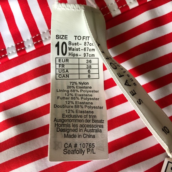 NWT Seafolly ‘Riviera Stripe Hipster’ size 6/8 bikini bottoms - Picture 9 of 12